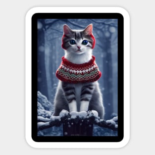 Cute Christmas Cat Sticker